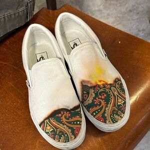 Vans White Slip-On Shoes